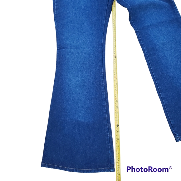 NWT Carolina Blue Womens Dark Wash Denim Flared High Rise Size 8 - Picture 6 of 8